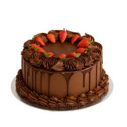 Bolo de Chocolate com Morangos